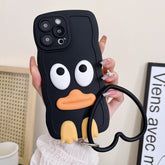 Wave Edge Big Duck Silicone Phone Case with Wristband, For iPhone 14, For iPhone 14 Plus, For iPhone 14 Pro, For iPhone 14 Pro Max